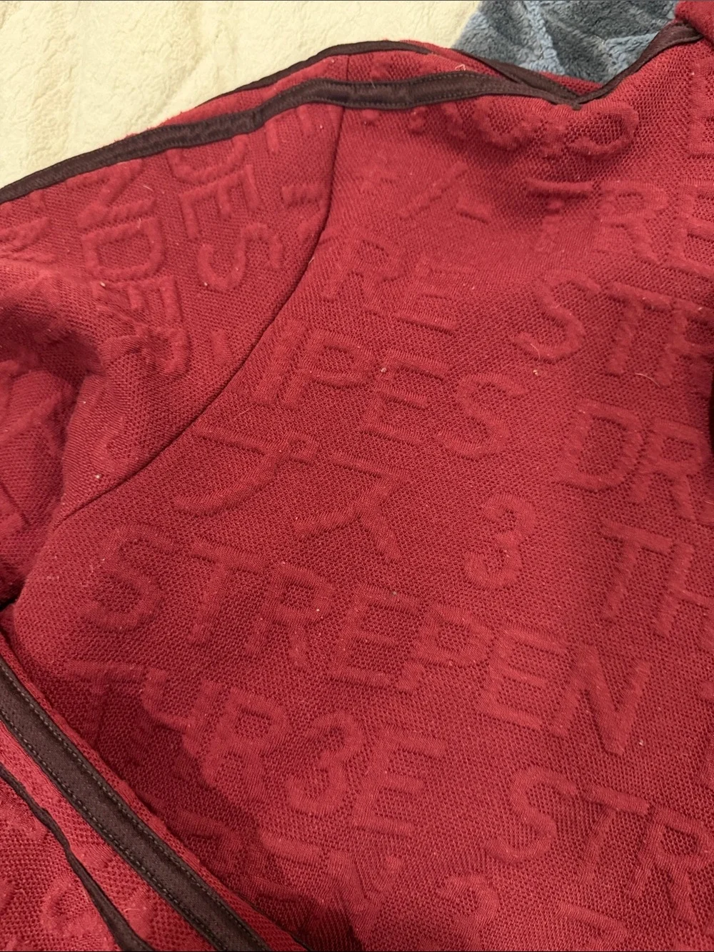adidas Burgundy Hooded Sweatshirt with Three-Stripes